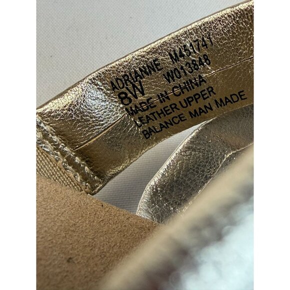 Munro Adrianne Slip-On Taupe Metallic Low Heel Sandals Women Size 8W - Picture 12 of 13